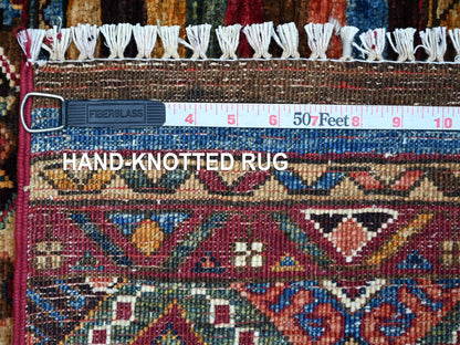 Kazak Tribal & Geometric hand-knotted wool rug in Multicolored, 3' x 4' — SKU O021722 (view 6)