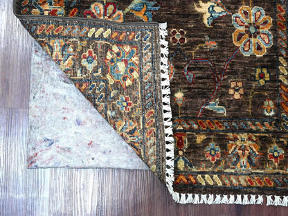 Brown 2'9" x 3'10" Tribal & Geometric Hand knotted Wool Rug - Sku: O021723