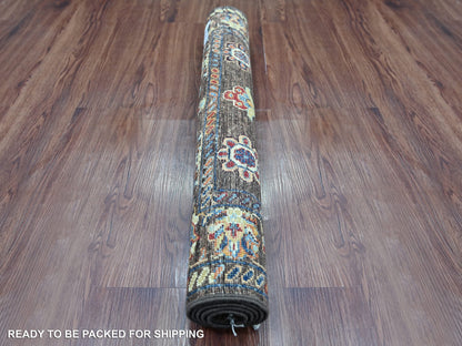 Brown 2'9" x 3'10" Tribal & Geometric Hand knotted Wool Rug - Sku: O021723