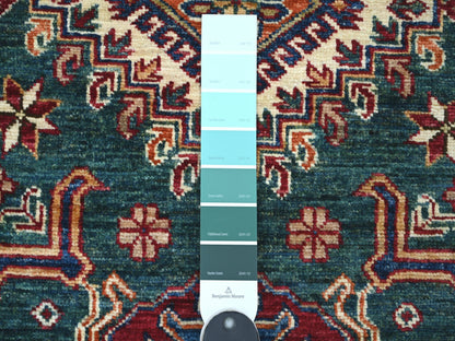 Green 3'1" x 5'1" Tribal & Geometric Hand knotted Wool Rug - Sku: O021724