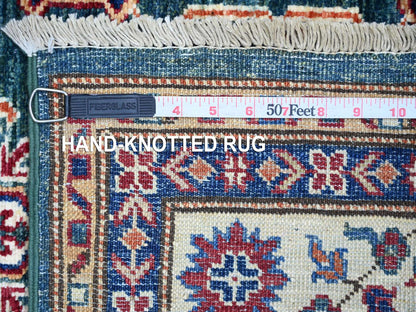 Green 3'1" x 5'1" Tribal & Geometric Hand knotted Wool Rug - Sku: O021724
