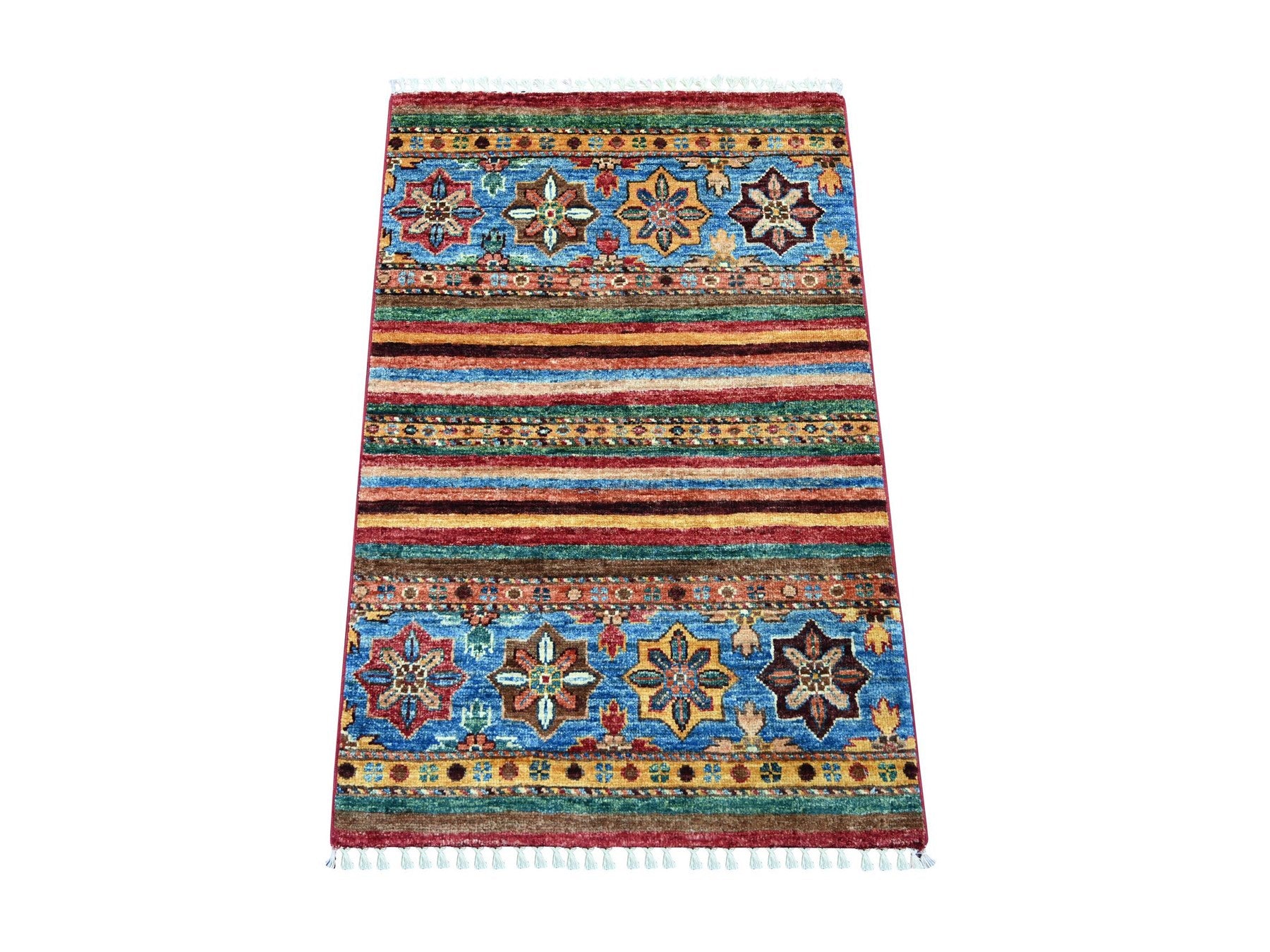 Kazak Tribal & Geometric hand-knotted wool rug in Multicolored, 2' x 3'2" — SKU O021728