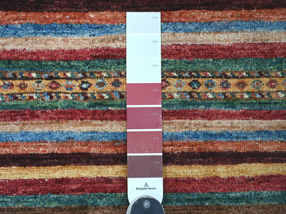 Kazak Tribal & Geometric hand-knotted wool rug in Multicolored, 2' x 3'2" — SKU O021728 (view 3)