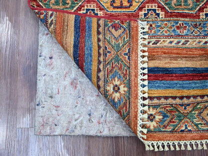 Kazak Tribal & Geometric hand-knotted wool rug in Multicolored, 2' x 3'1" — SKU O021729 (view 2)