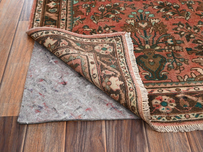 Vintage hand-knotted wool runner in Red & Brown, 2'8" x 9'8" — SKU O02172 (view 3)