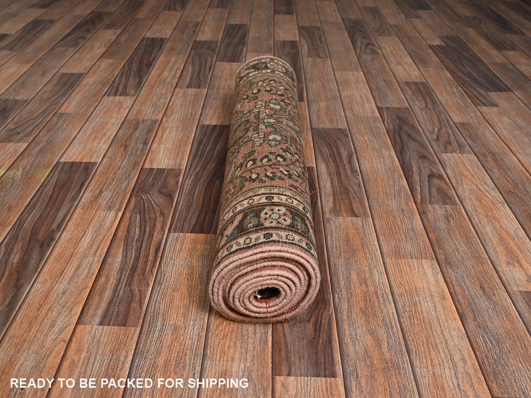 Vintage hand-knotted wool runner in Red & Brown, 2'8" x 9'8" — SKU O02172 (view 5)