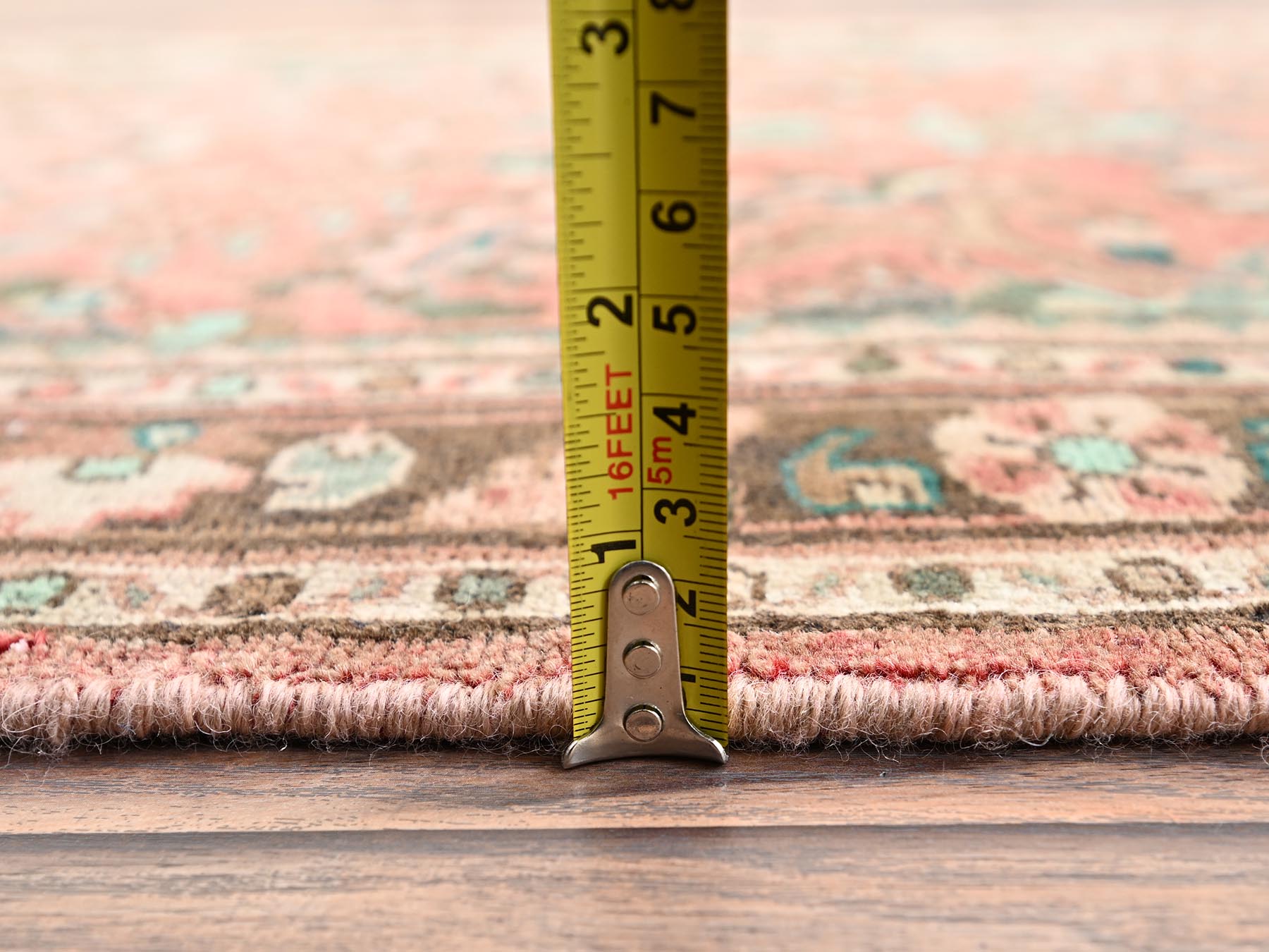 Vintage hand-knotted wool runner in Red & Brown, 2'8" x 9'8" — SKU O02172 (view 6)