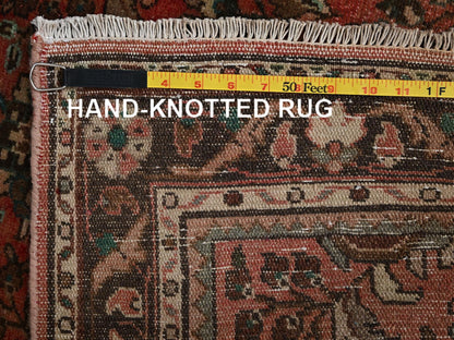Vintage hand-knotted wool runner in Red & Brown, 2'8" x 9'8" — SKU O02172 (view 7)