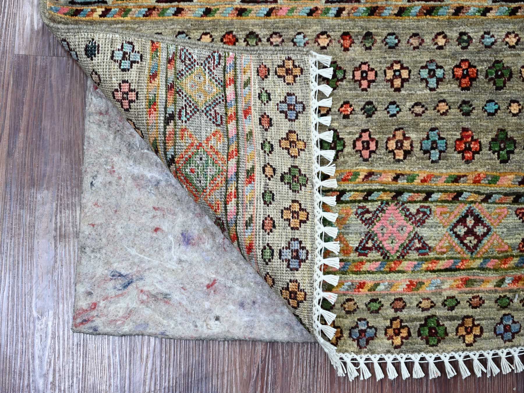 Kazak Tribal & Geometric hand-knotted wool rug in Gray, 1'11" x 3' — SKU O021730 (view 2)