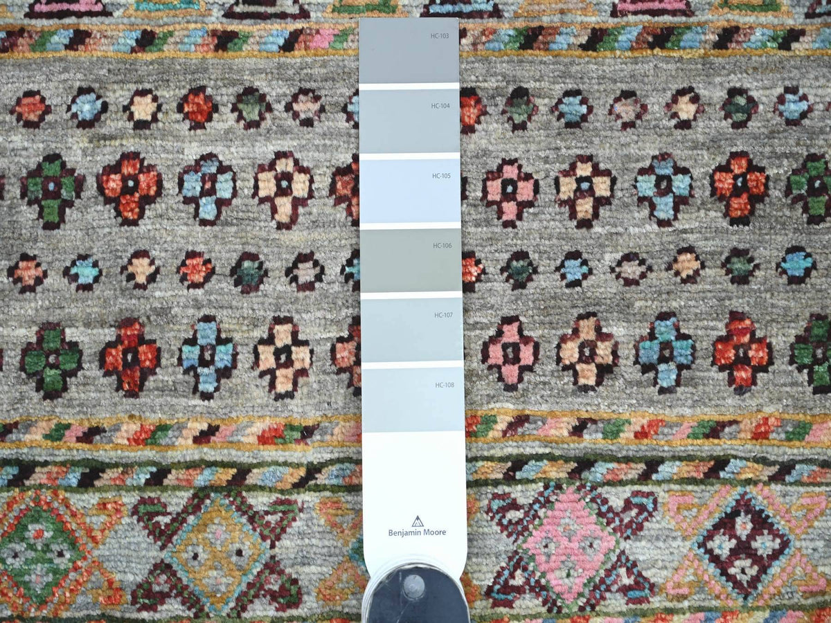 Kazak Tribal & Geometric hand-knotted wool rug in Gray, 1'11" x 3' — SKU O021730 (view 3)