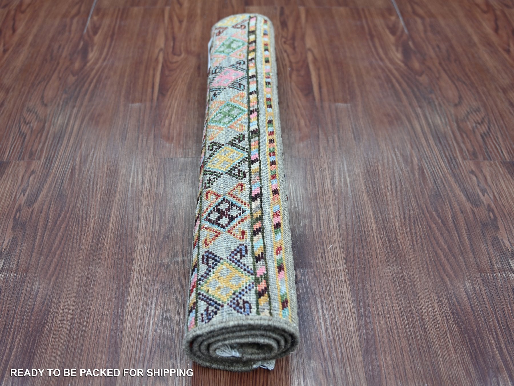 Kazak Tribal & Geometric hand-knotted wool rug in Gray, 1'11" x 3' — SKU O021730 (view 4)