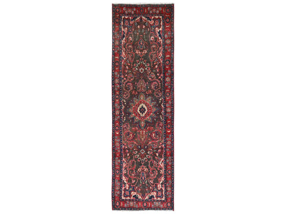Brown 2'6" x 8'9" Vintage Hand knotted Wool Rug - Sku: O02173
