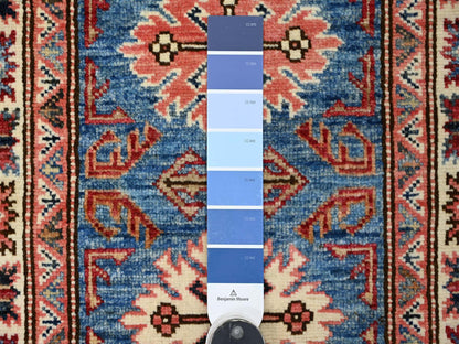 Blue 2'0" x 6'0" Tribal & Geometric Hand knotted Wool Rug - Sku: O021740