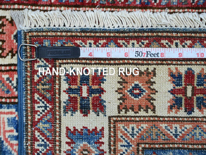 Blue 2'0" x 6'0" Tribal & Geometric Hand knotted Wool Rug - Sku: O021740