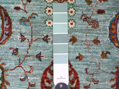 Green 2'7" x 4'2" Tribal & Geometric Hand knotted Wool Rug - Sku: O021741