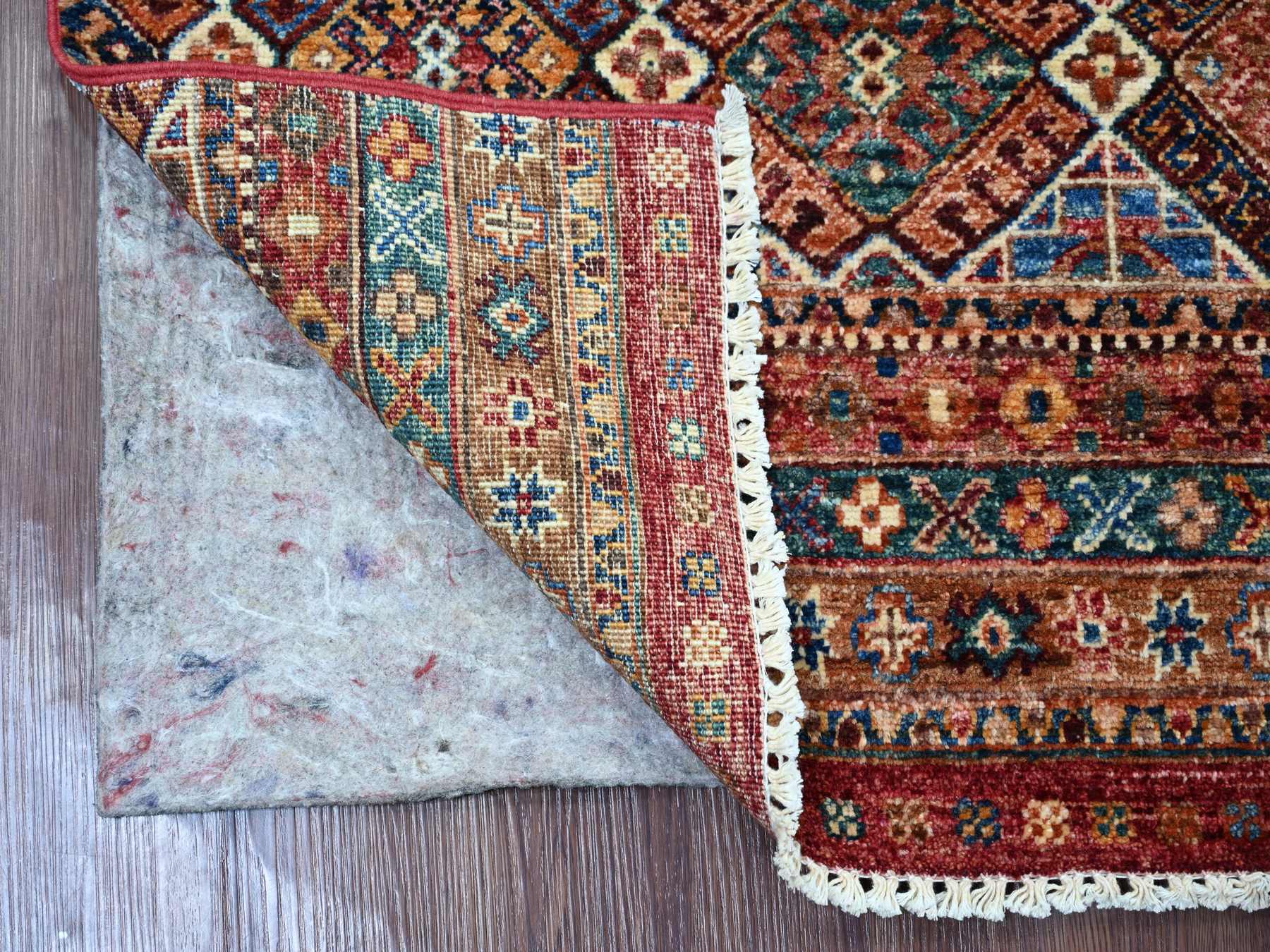 Kazak Tribal & Geometric hand-knotted wool runner in Red, 2'10" x 8' — SKU O021744 (view 2)