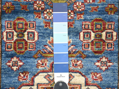 Blue 2'6" x 6'8" Tribal & Geometric Hand knotted Wool Rug - Sku: O021745