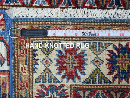 Blue 2'6" x 6'8" Tribal & Geometric Hand knotted Wool Rug - Sku: O021745