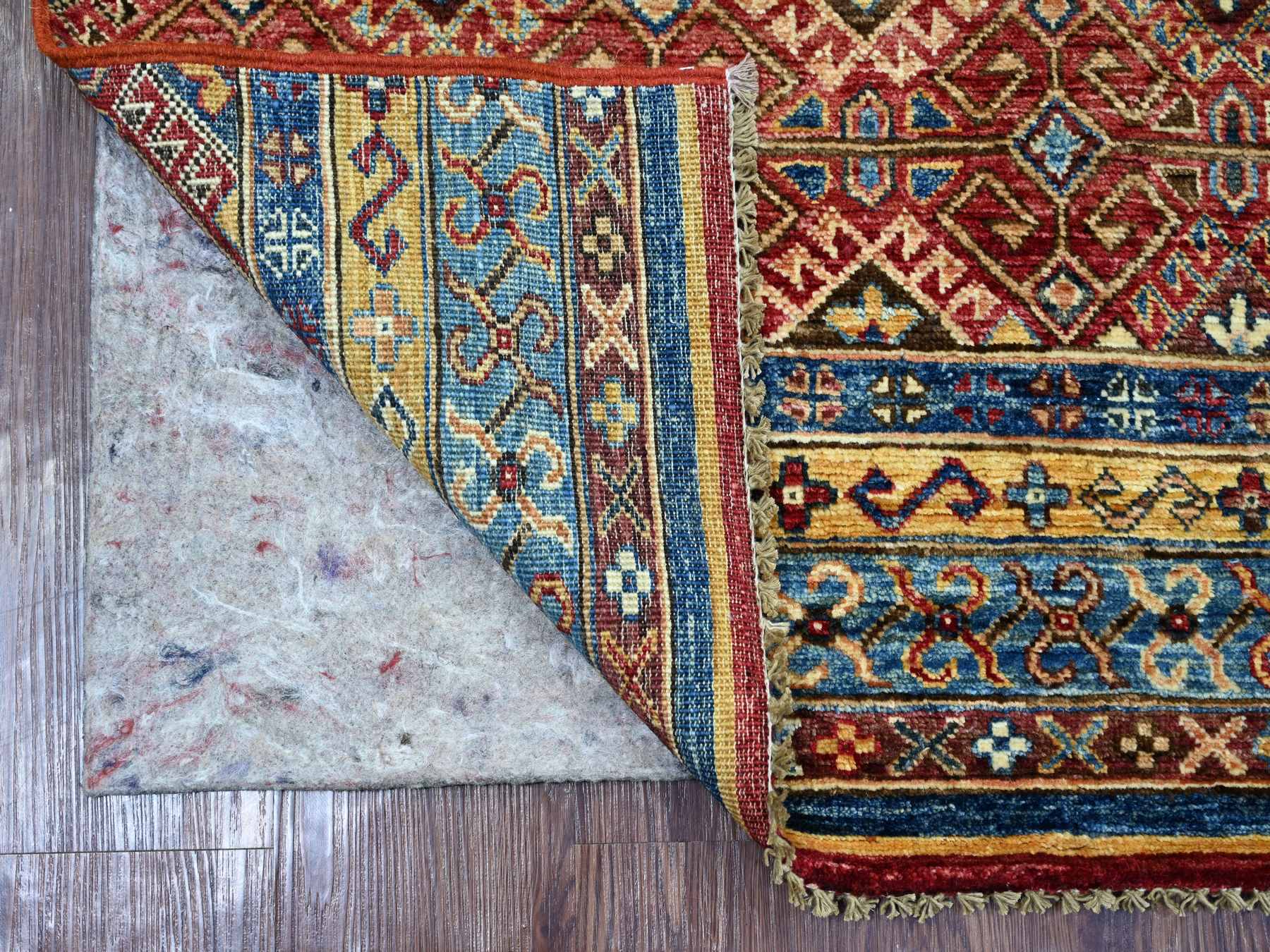 Kazak Tribal & Geometric hand-knotted wool runner in Red, 2'10" x 8'1" — SKU O021746 (view 2)