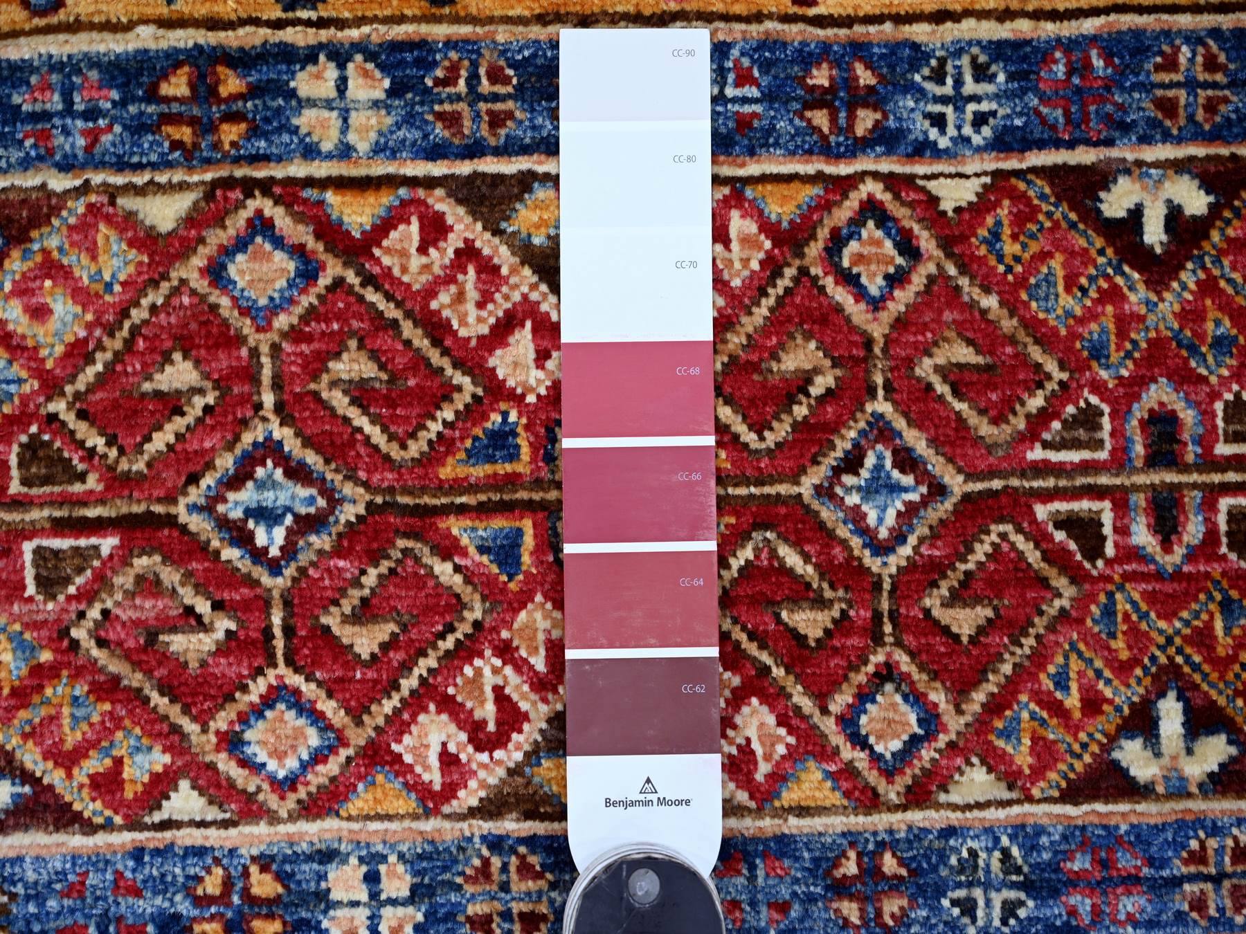 Kazak Tribal & Geometric hand-knotted wool runner in Red, 2'10" x 8'1" — SKU O021746 (view 3)