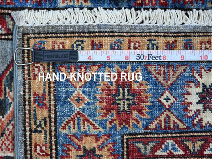 Grey 2'5" x 6'6" Tribal & Geometric Hand knotted Wool Rug - Sku: O021747