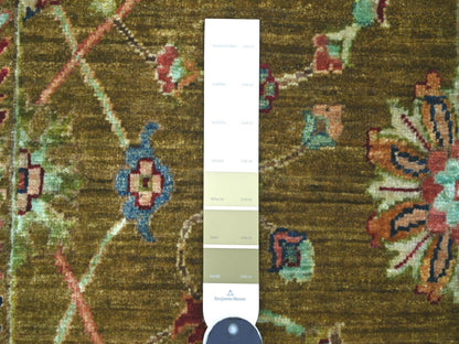 Tribal & Geometric hand-knotted wool runner in Yellow & Mustard Yellow, 2'7" x 11'7" — SKU O021748 (view 3)