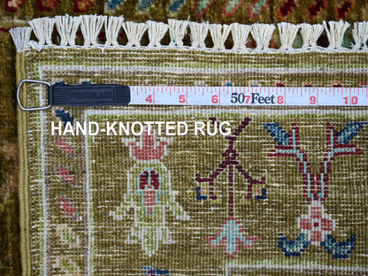 Tribal & Geometric hand-knotted wool runner in Yellow & Mustard Yellow, 2'7" x 11'7" — SKU O021748 (view 6)