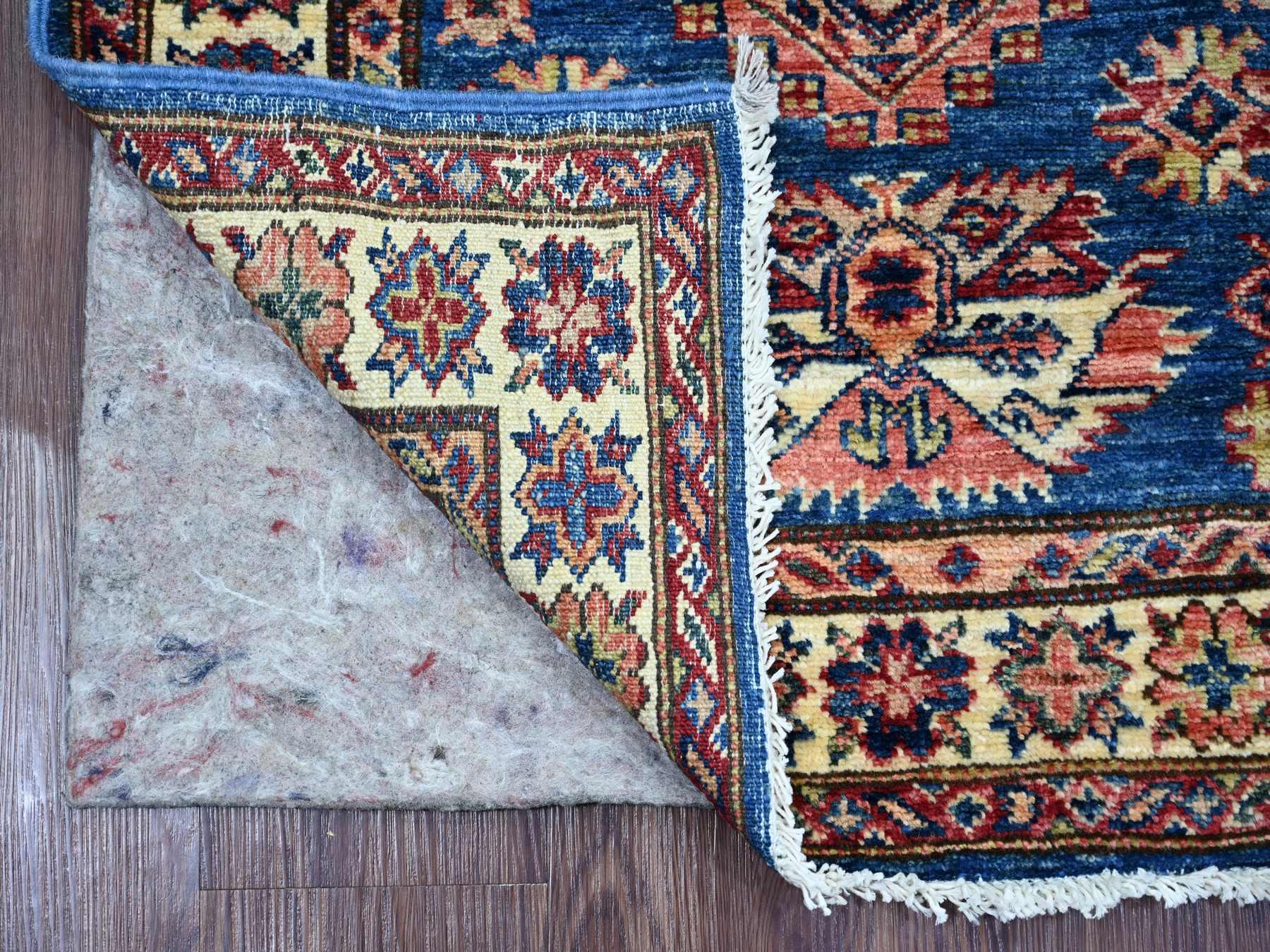 Blue 2'5" x 6'6" Tribal & Geometric Hand knotted Wool Rug - Sku: O021749
