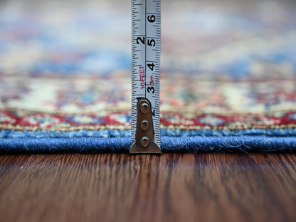 Blue 2'5" x 6'6" Tribal & Geometric Hand knotted Wool Rug - Sku: O021749