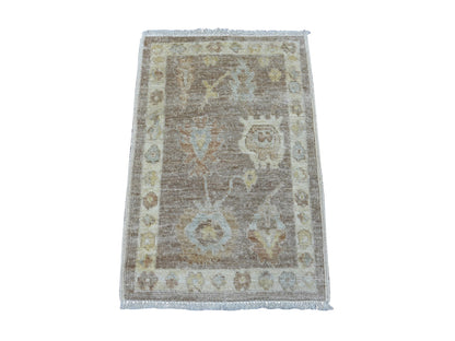 Oushak Oushak hand-knotted wool rug in Brown & Ivory, 2' x 3' — SKU O021751