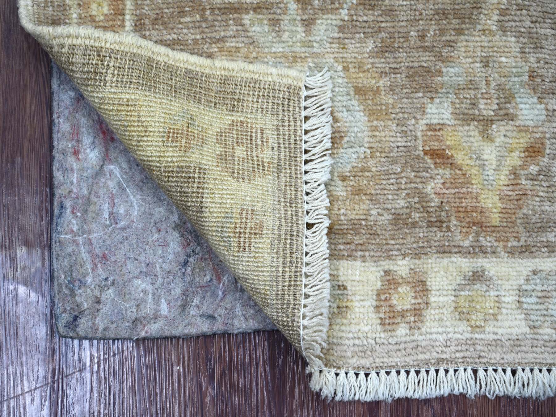 Brown 2'0" x 3'0" Oushak And Peshawar Hand knotted Wool Rug - Sku: O021751