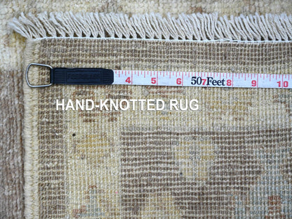 Brown 2'0" x 3'0" Oushak And Peshawar Hand knotted Wool Rug - Sku: O021751
