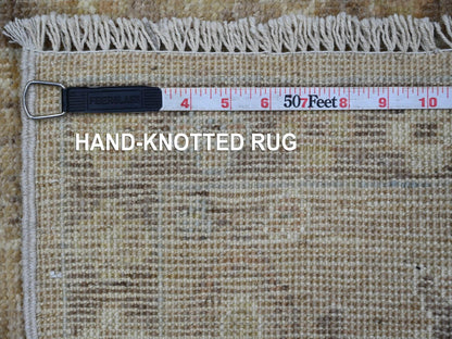 Brown 2'0" x 3'0" Oushak And Peshawar Hand knotted Wool Rug - Sku: O021752