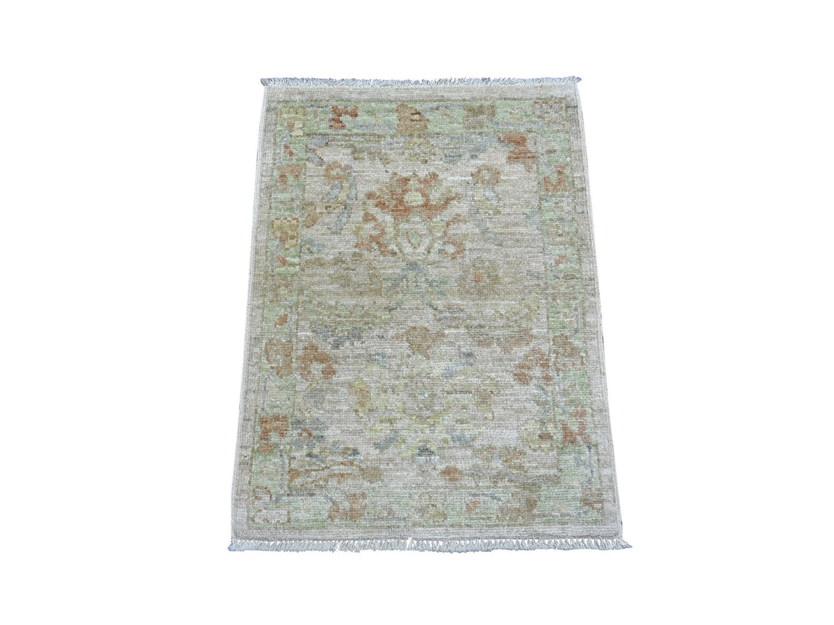Oushak Oushak hand-knotted wool rug in Gray & Green, 2'1" x 2'10" — SKU O021753