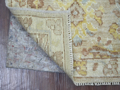 Brown 1'11" x 3'0" Oushak And Peshawar Hand knotted Wool Rug - Sku: O021754