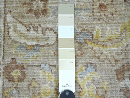 Brown 1'11" x 3'0" Oushak And Peshawar Hand knotted Wool Rug - Sku: O021754