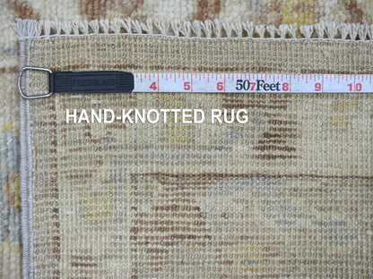 Brown 1'11" x 3'0" Oushak And Peshawar Hand knotted Wool Rug - Sku: O021754