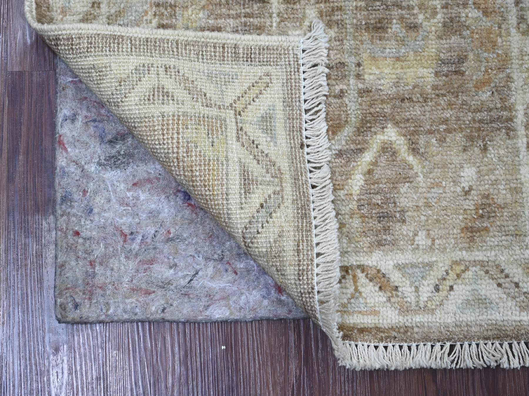 Brown 2'0" x 3'0" Oushak And Peshawar Hand knotted Wool Rug - Sku: O021755