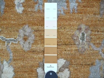 Brown 4'1" x 11'8" Oushak And Peshawar Hand knotted Wool Rug - Sku: O021756