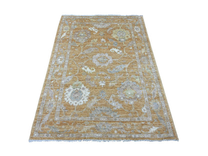 Oushak Oushak hand-knotted wool rug in Brown, 4'2" x 5'10" — SKU O021759