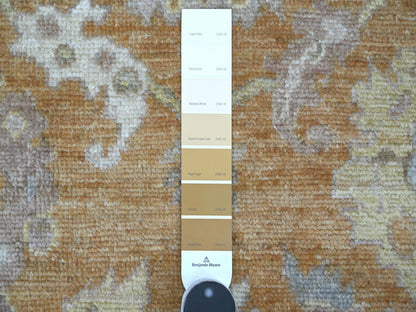 Brown 4'2" x 5'10" Oushak And Peshawar Hand knotted Wool Rug - Sku: O021759