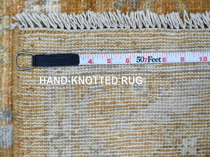 Brown 4'2" x 5'10" Oushak And Peshawar Hand knotted Wool Rug - Sku: O021759