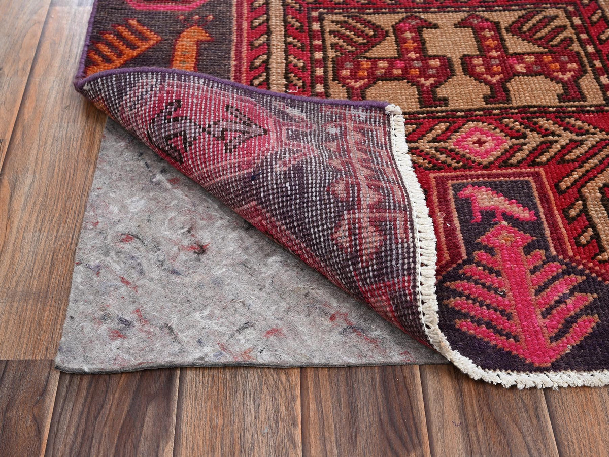 Vintage hand-knotted wool runner in Purple, 2'10" x 9'4" — SKU O02175 (view 3)