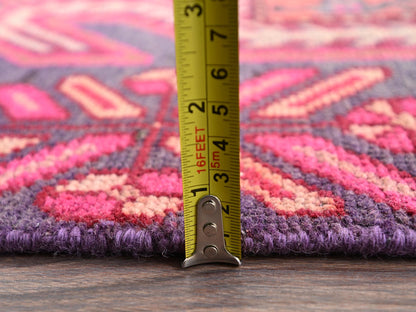 Vintage hand-knotted wool runner in Purple, 2'10" x 9'4" — SKU O02175 (view 6)