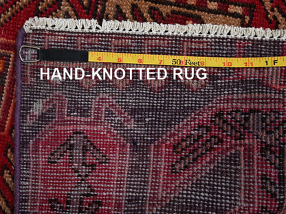 Vintage hand-knotted wool runner in Purple, 2'10" x 9'4" — SKU O02175 (view 7)