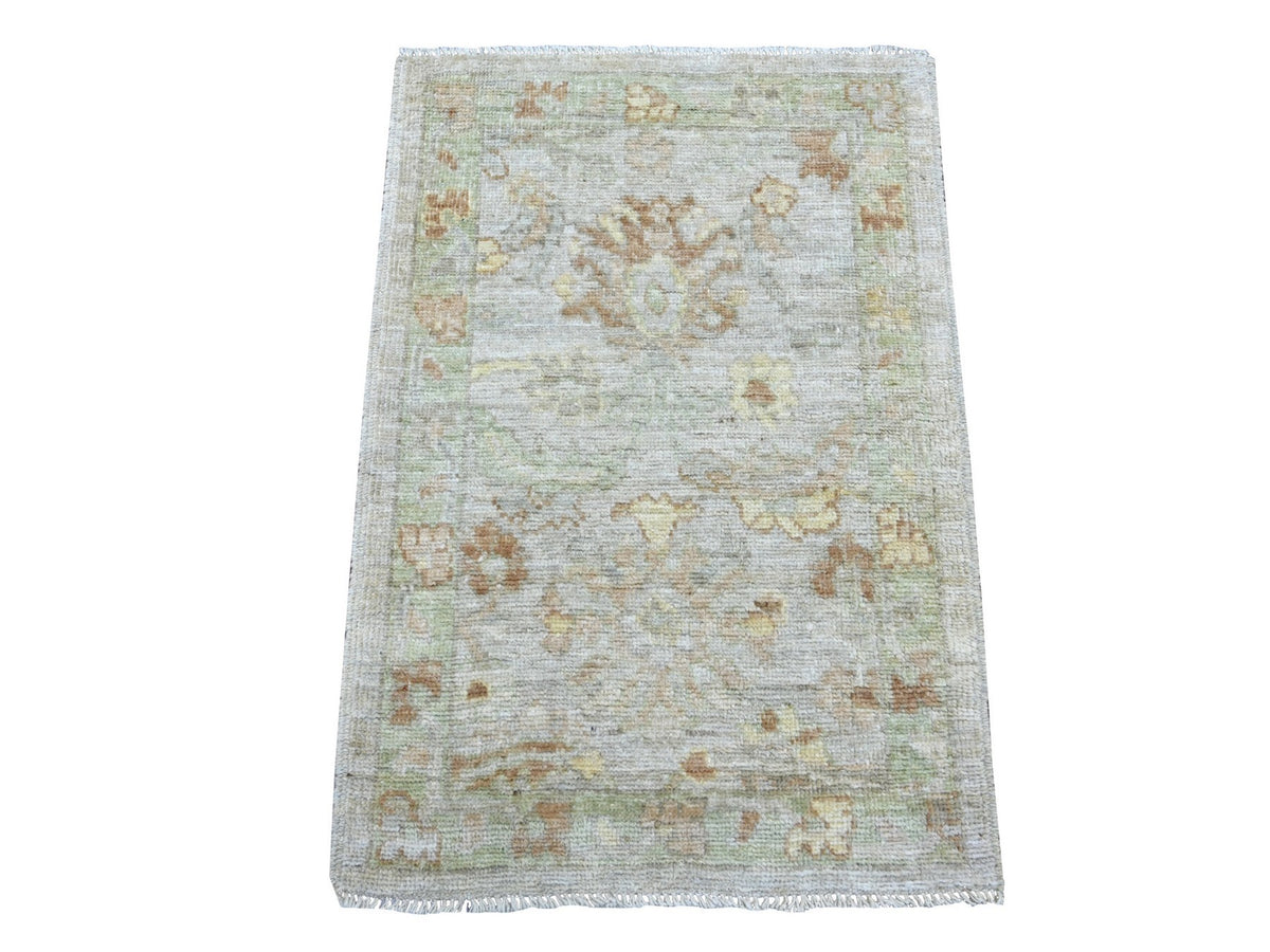 Oushak Oushak hand-knotted wool rug in Gray & Green, 2'1" x 3' — SKU O021760