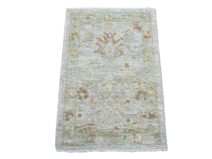 Oushak Oushak hand-knotted wool rug in Gray & Green, 2'1" x 3' — SKU O021760