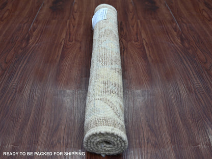 Brown 2'1" x 3'0" Oushak And Peshawar Hand knotted Wool Rug - Sku: O021761