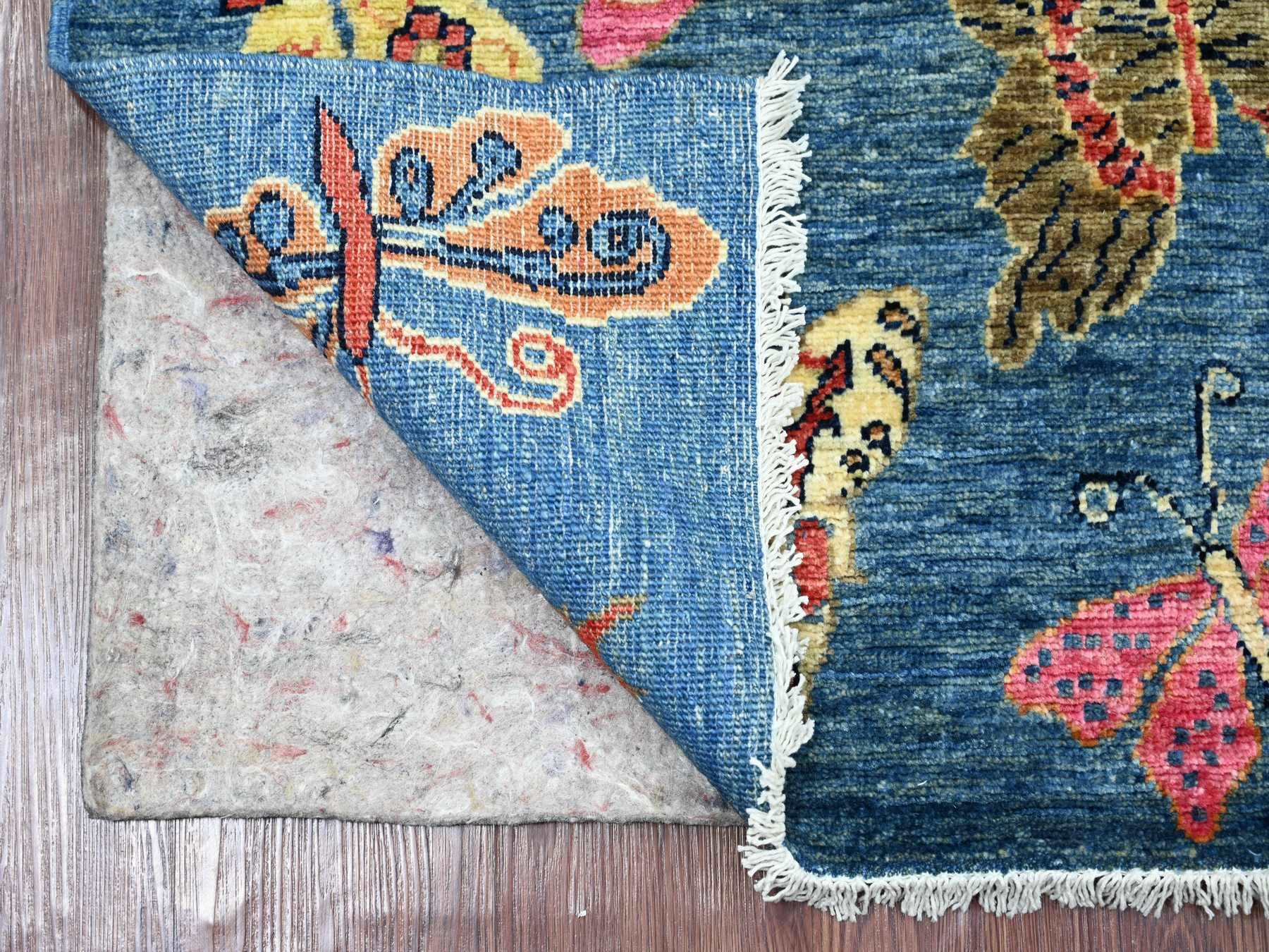 Blue 3'0" x 4'7" Modern and Contemporary Hand knotted Wool Rug - Sku: O021764