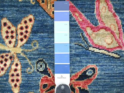 Blue 3'0" x 4'7" Modern and Contemporary Hand knotted Wool Rug - Sku: O021764